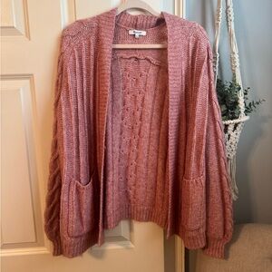 Madewell Pink Cable Knit Sweater